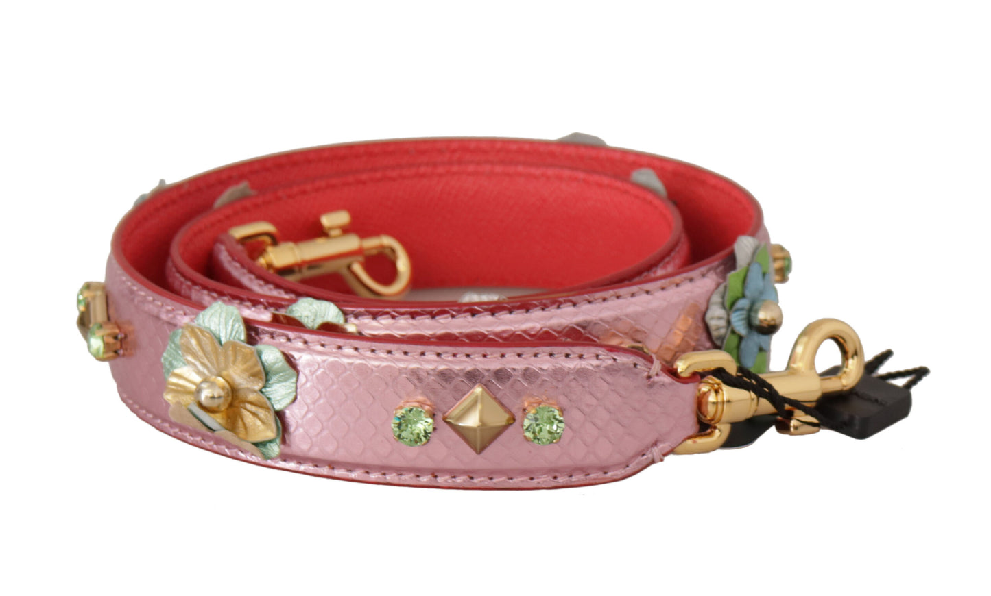 Dolce &amp; Gabbana bandoulière en cuir rose métallisé