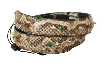 Dolce & gabbana beige python leather shoulder strap