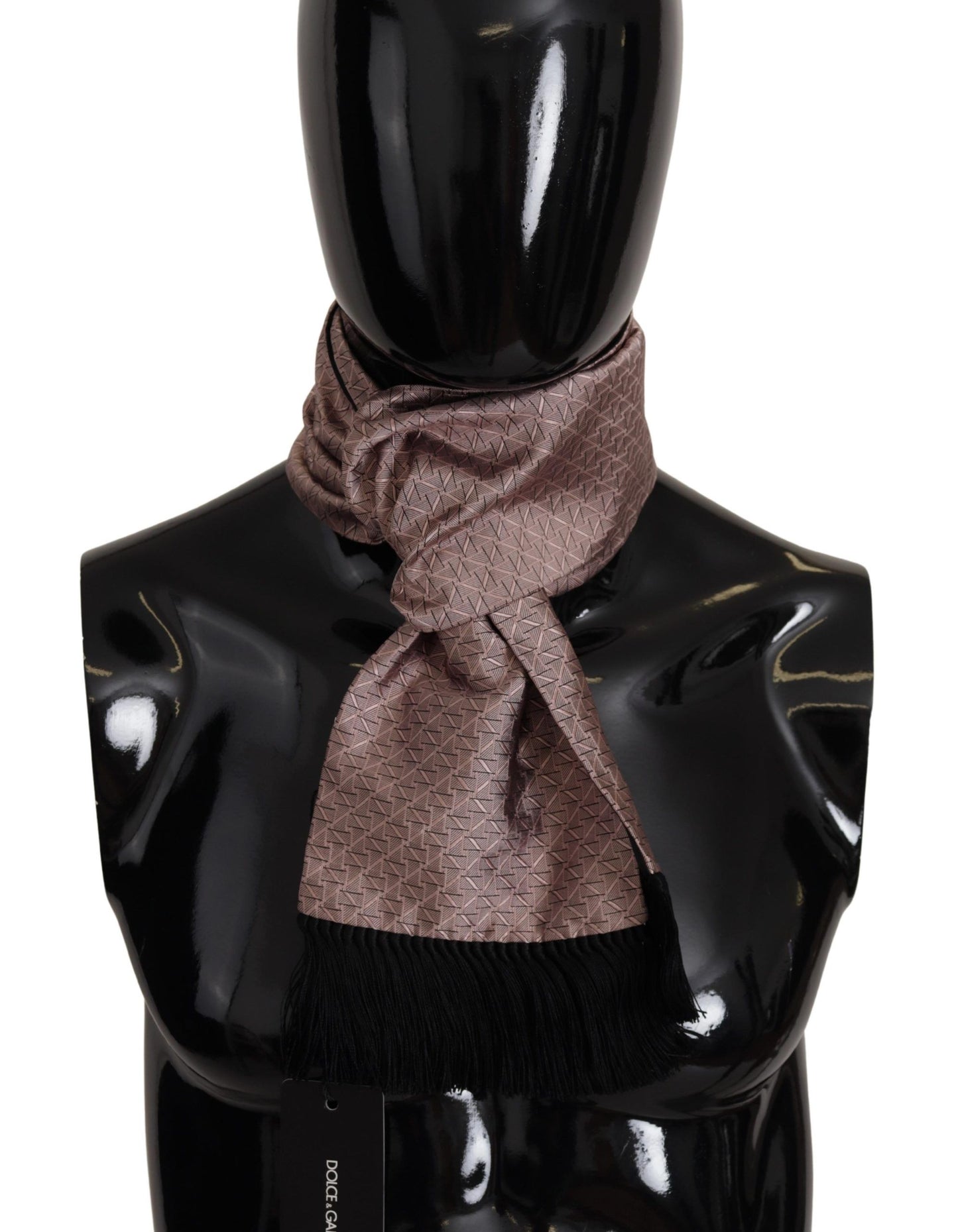 Dolce & Gabbana Elegant Silk Fringed Men's Scarf in Pink