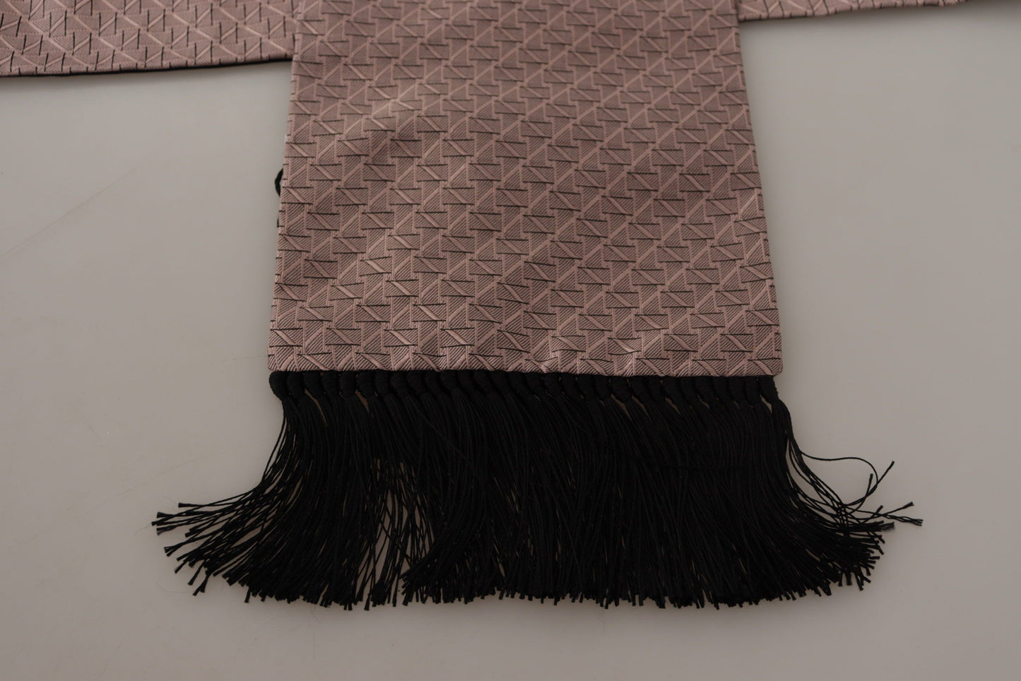 Dolce & Gabbana Elegant Silk Fringed Men's Scarf in Pink