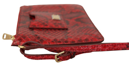 Dolce & gabbana red leather ayers snake clutch