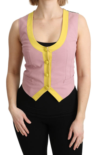 Dolce & gabbana sleeveless vest in pink hues