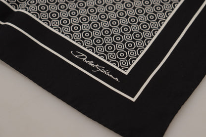 Dolce &amp; gabbana: Foulard géométrique en soie noire pour homme