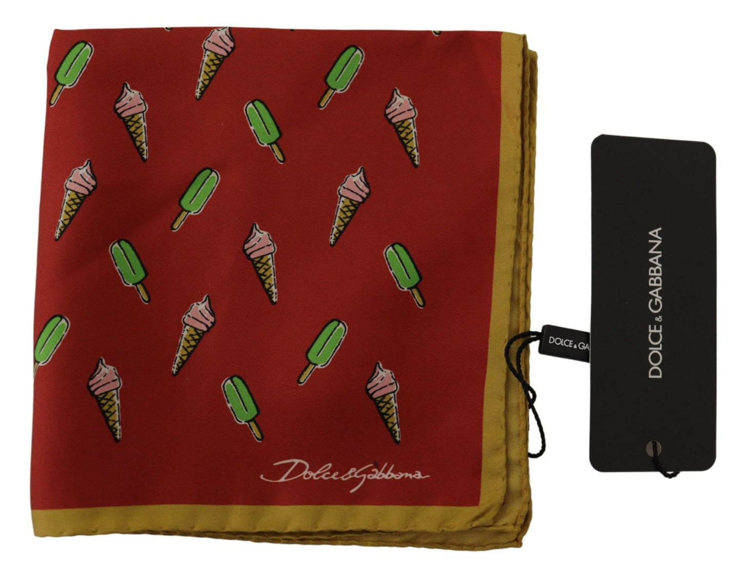 Foulard carré homme en soie multicolore Dolce &amp; gabbana