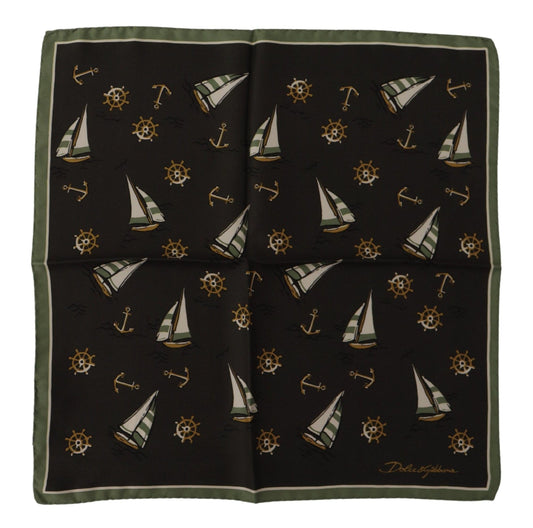 Foulard carré homme en soie multicolore Dolce &amp; gabbana