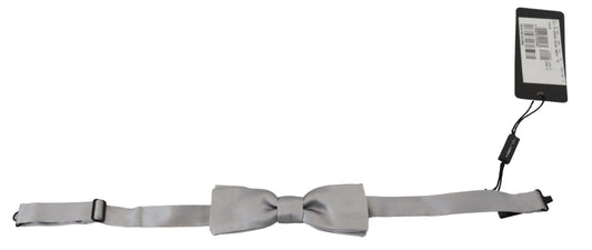 Dolce & gabbana gray silk bow tie