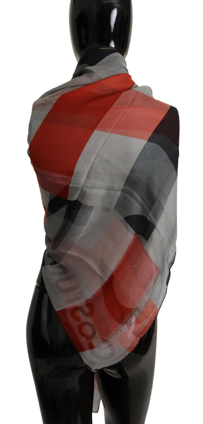 Costume national écharpe à carreaux en soie
