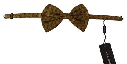 Dolce & Gabbana Elegant Gold Silk Bow Tie