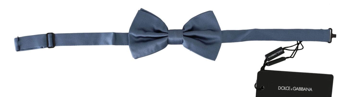 Dolce & gabbana blue silk bow tie