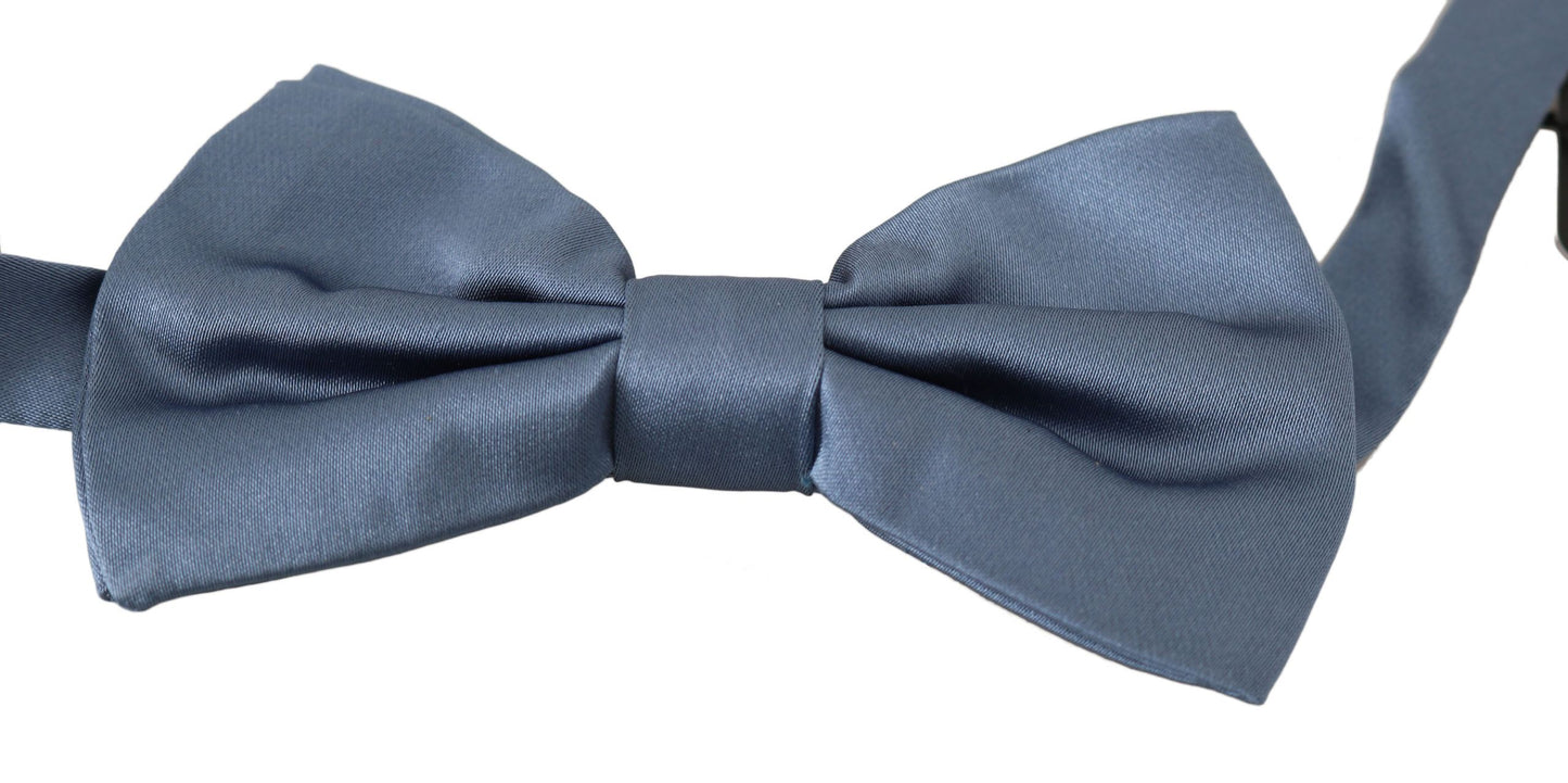 Dolce & gabbana blue silk bow tie