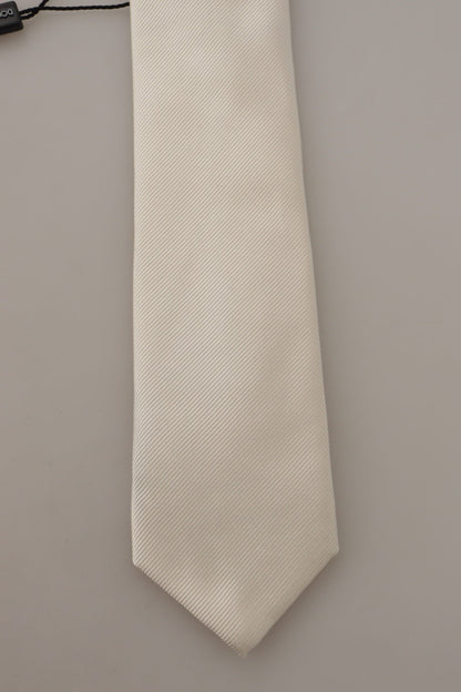 Dolce & Gabbana Elegant White Silk Men's Tie