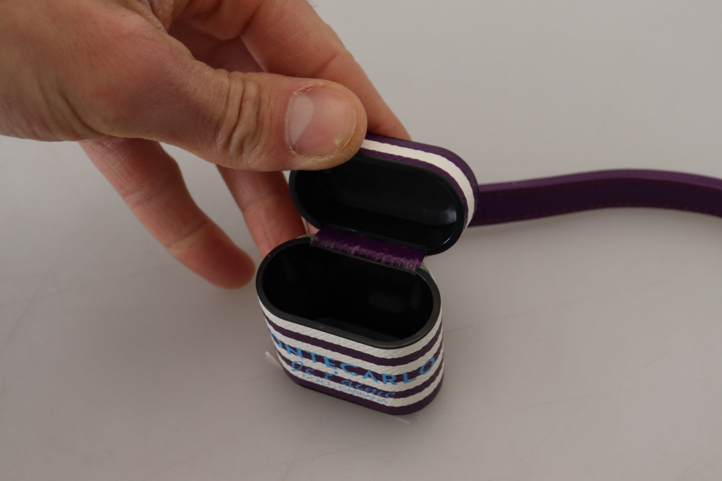 Étui pour airpods en cuir violet Dolce &amp; gabbana