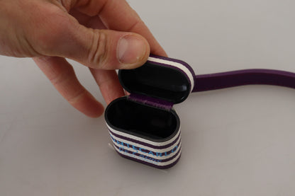 Étui pour airpods en cuir violet Dolce &amp; gabbana