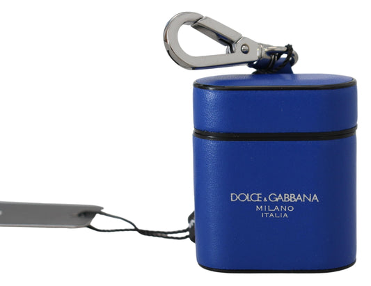 Étui pour airpods en cuir bleu Dolce &amp; gabbana