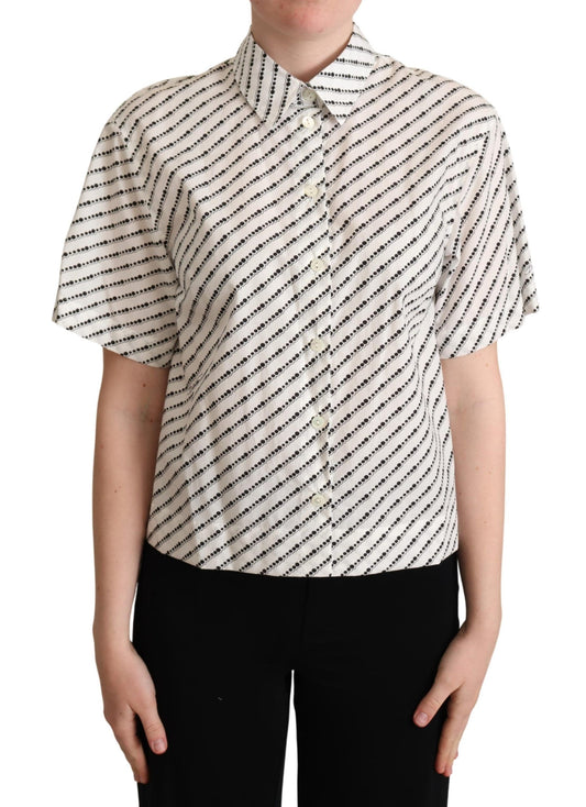 Dolce & gabbana dotted cotton polo top