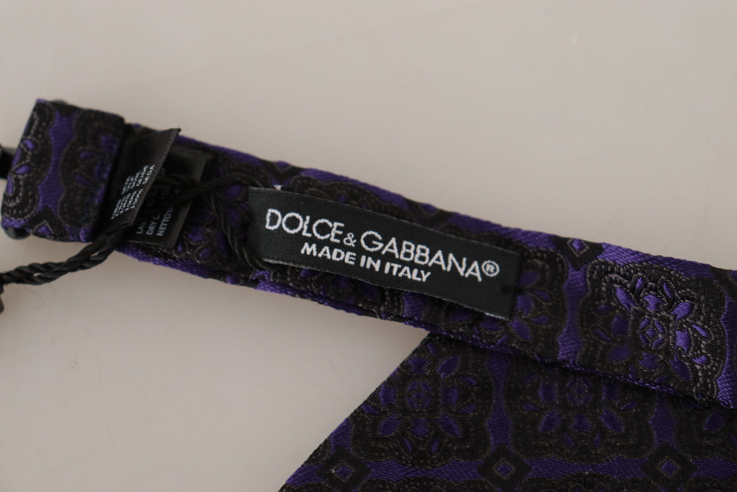 Nœud papillon en soie géométrique bleu Dolce &amp; gabbana