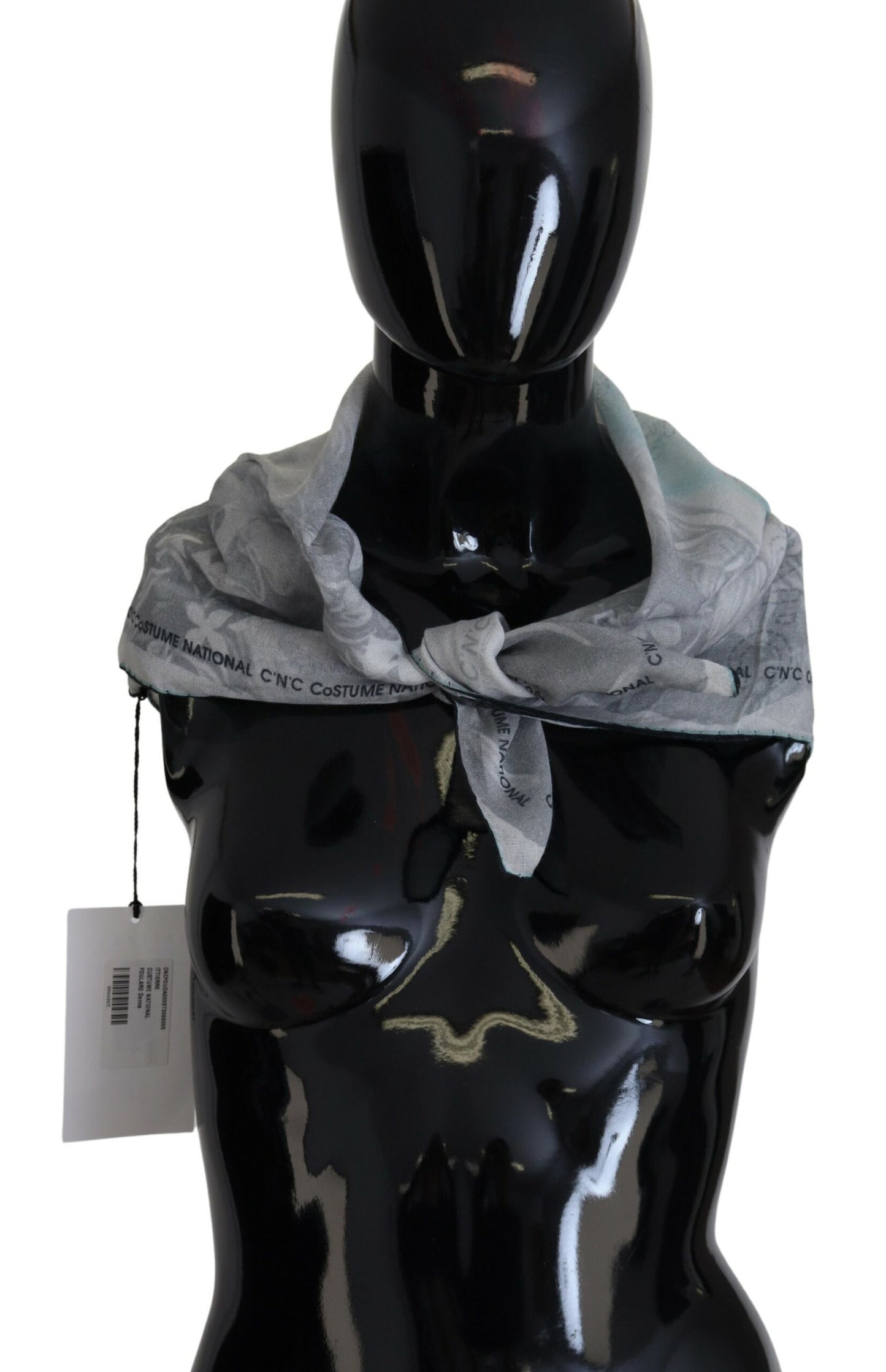 Costume national foulard carré en coton gris