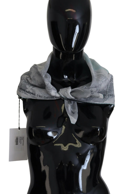 Costume national foulard carré en coton gris