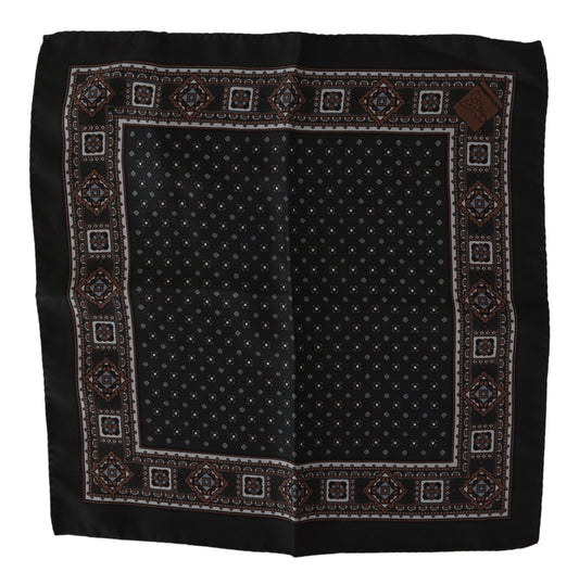 Pochette de costume en soie noire Dolce &amp; Gabbana
