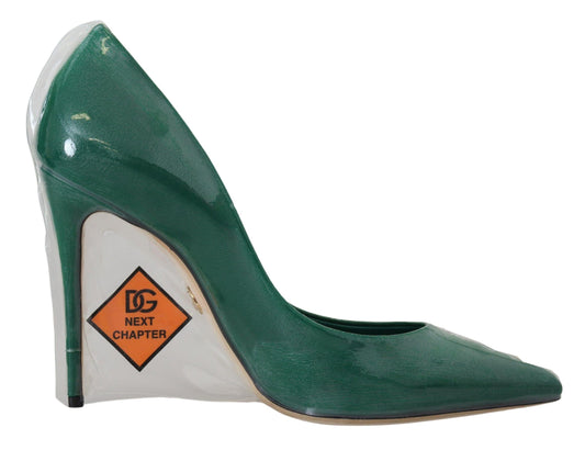 Dolce & gabbana emerald leather heels pumps