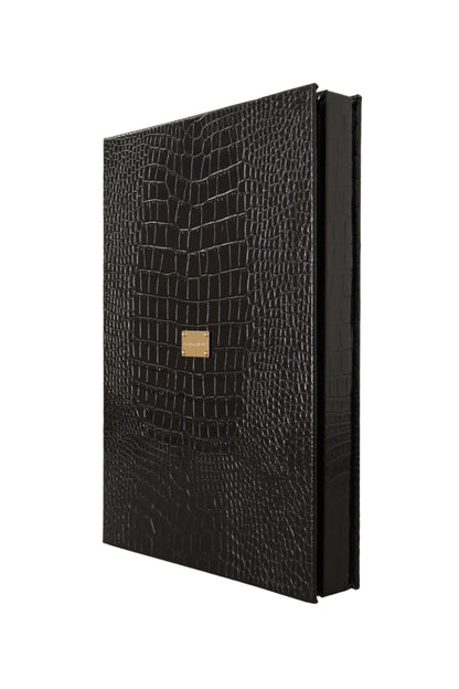 Dolce & Gabbana Elegant Black Leather Catalogue Case