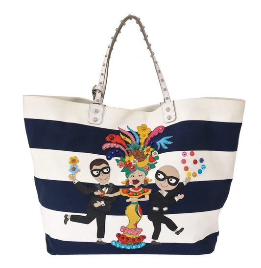 Dolce &amp; Gabbana sac à main fourre-tout Beatrice rayé