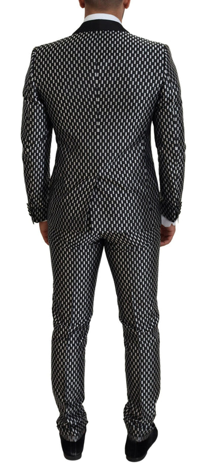 Dolce & gabbana black silk blend slim fit suit
