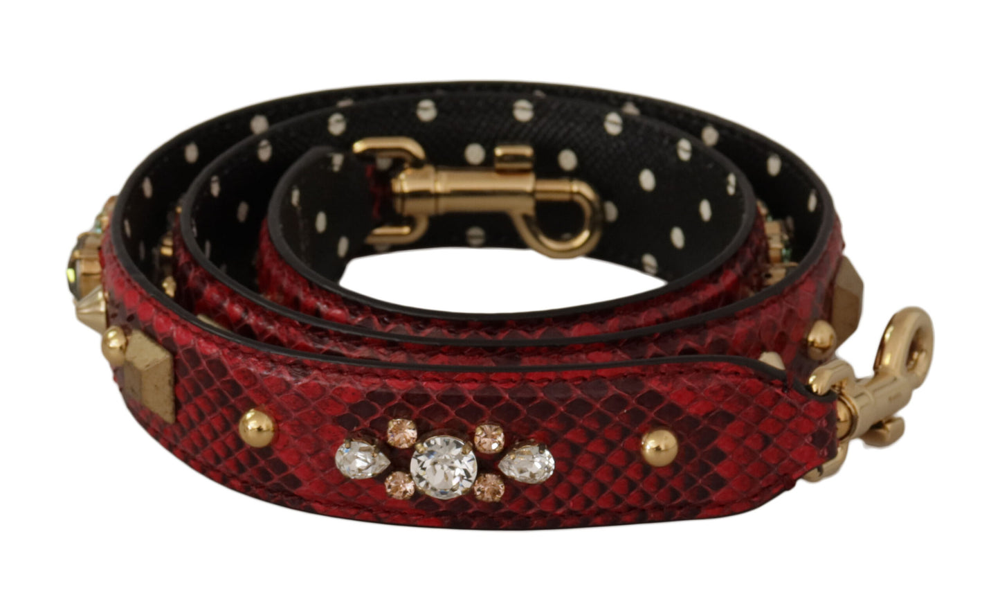 Dolce & gabbana red python leather shoulder bag strap