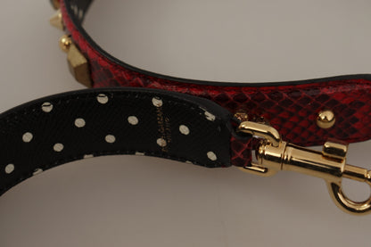 Dolce & gabbana red python leather shoulder bag strap