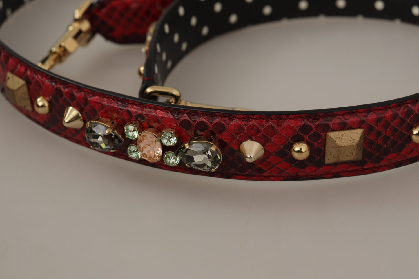 Dolce & gabbana red python leather shoulder bag strap