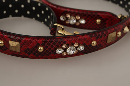 Dolce & gabbana red python leather shoulder bag strap