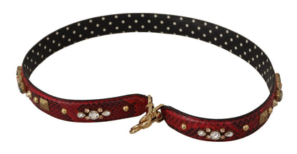 Dolce & gabbana red python leather shoulder bag strap