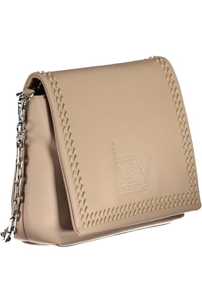 BYBLOS Beige Chain-Handle Shoulder Bag with Contrasting Details