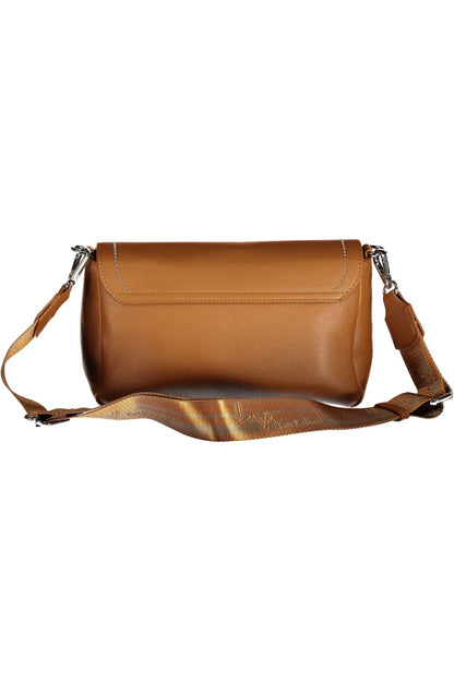 BYBLOS Elegant Brown Polyurethane Handbag with Logo