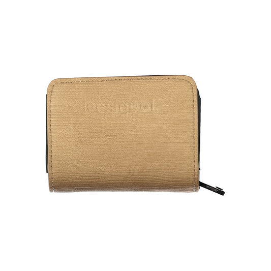 Desigual brown wallet with card slots & secure closure