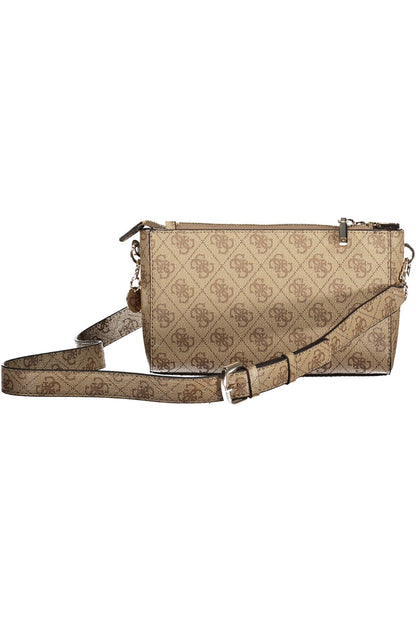 Sac bandoulière Guess jeans beige avec détails contrastés