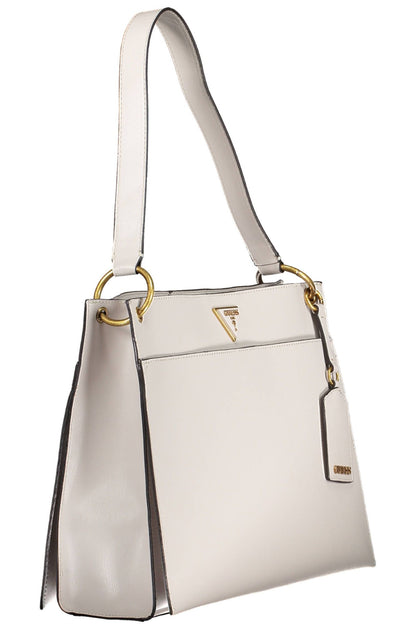 Guess Jeans Chic Gray Shoulder Bag with Contrasting Details