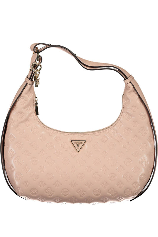 Sac bandoulière Guess jeans rose détails contrastés