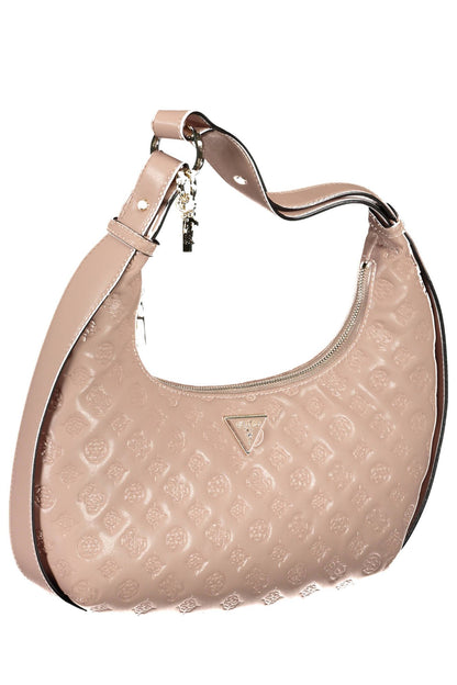 Sac bandoulière Guess jeans rose détails contrastés