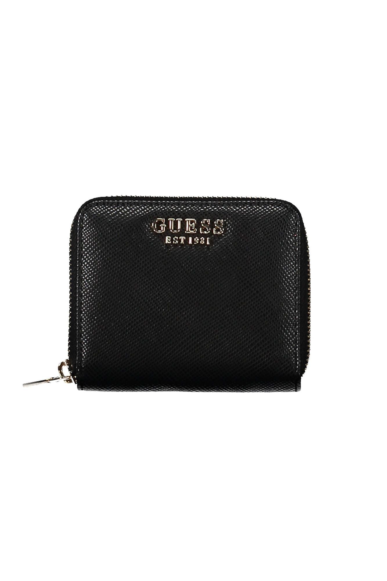 Guess Jeans Sleek Black Polyethylene Zip Wallet