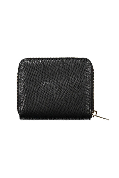 Guess Jeans Sleek Black Polyethylene Zip Wallet