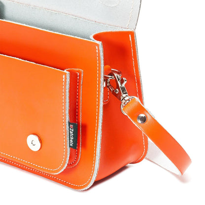 Handmade Leather Micro Satchel - Orange