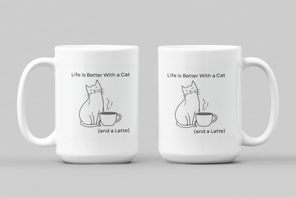 Mug - Life Is Better With A Cat and a Latte
