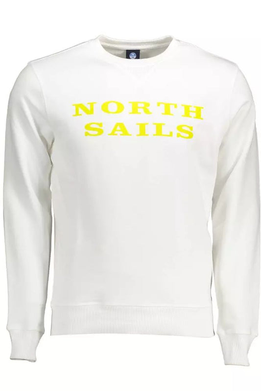 North Sails Exclusive White Cotton Round Neck Sweater
