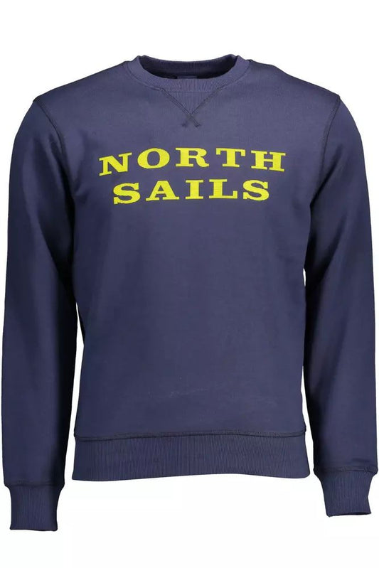 North Sails Sleek Blue Cotton Crewneck Sweatshirt