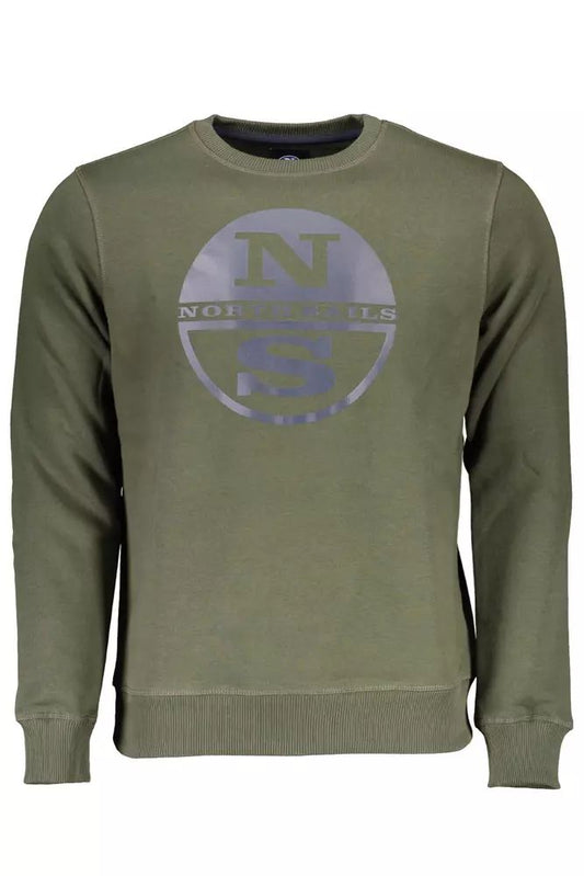 North Sails Green Round Neck Printed Sweatshirt