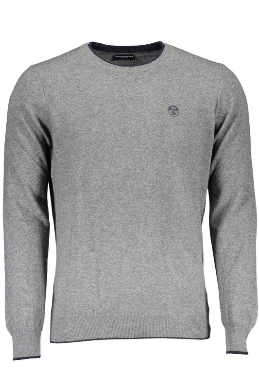 North Sails Eco-Conscious Gray Sweater with Embroidered Logo