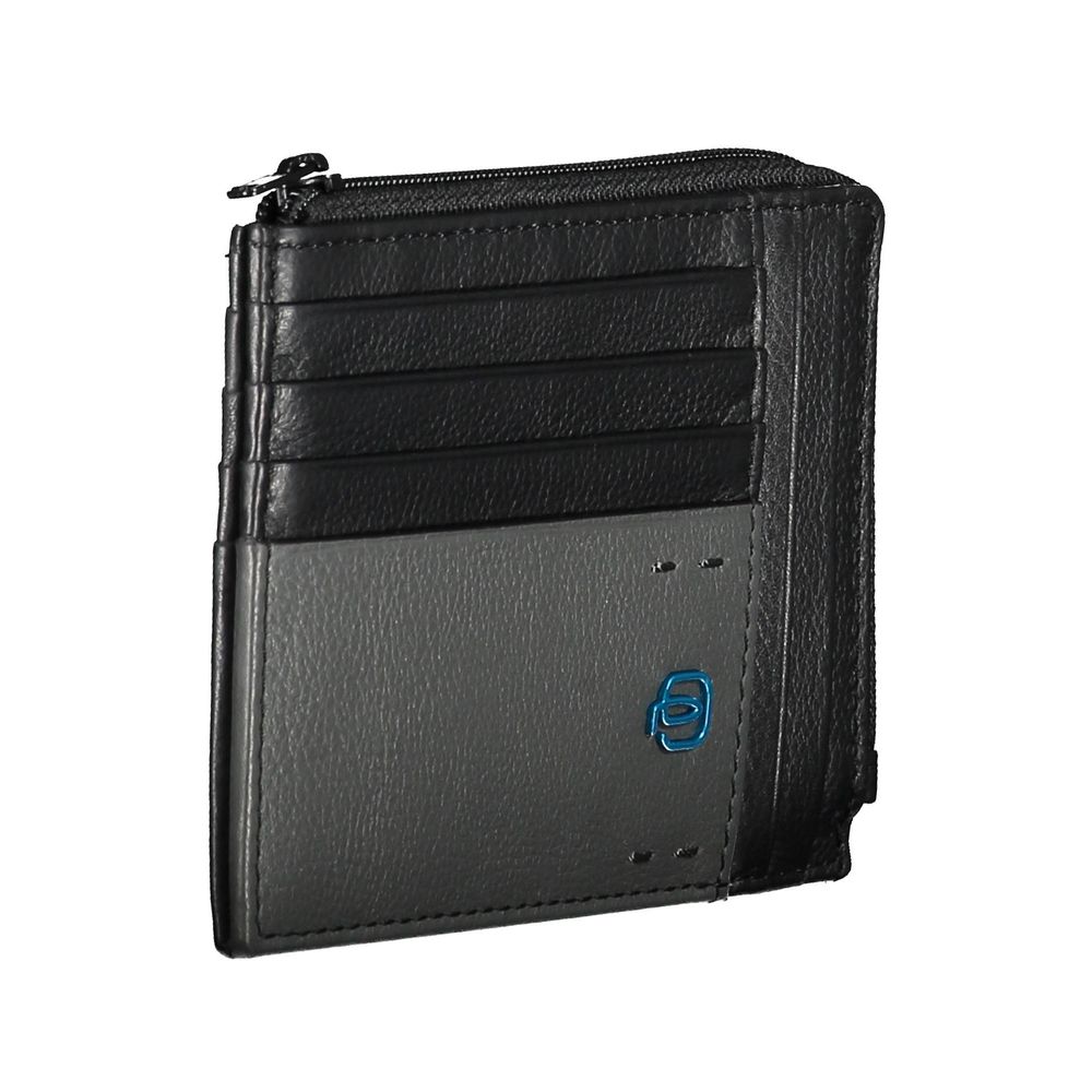 Piquadro Sleek Black Leather Card Holder with RFID Blocker