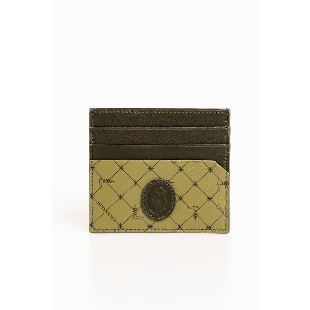Trussardi green leather card holder