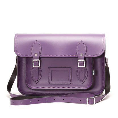 Handmade Leather Satchel - Purple